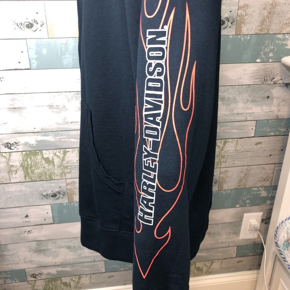 Harley Davidson Men’s Zip Up Hoodie Sweatshirt L - Picture 5 of 7